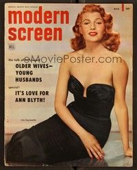 5r173 MODERN SCREEN magazine March 1953 full-length sexy Rita Hayworth in low-cut dress!