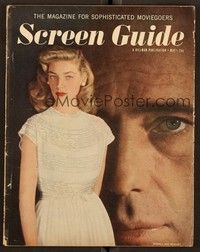 5r153 SCREEN GUIDE magazine May 1948 Humphrey Bogart & Lauren Bacall from Key Largo by Wm. Stone!