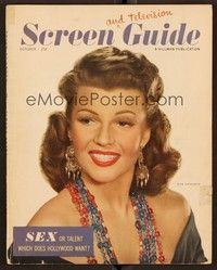 5r155 SCREEN GUIDE magazine October 1948 sexy Rita Hayworth from Loves of Carmen by Coburn!