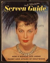 5r154 SCREEN GUIDE magazine September 1948 portrait of sexy Ava Gardner from One Touch of Venus!