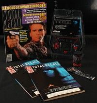5r010 LOT OF 6 TOTAL RECALL PROMO ITEMS lot '90 comic book autographed by authors, sunglasses +more!