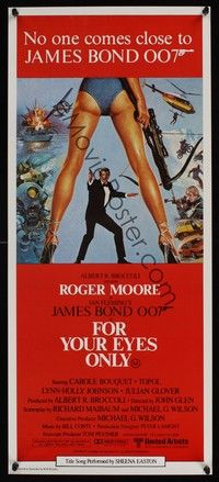 5s193 FOR YOUR EYES ONLY Aust daybill '81 no one comes close to Roger Moore as James Bond 007!