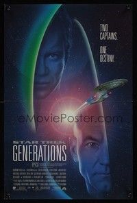 5s218 STAR TREK: GENERATIONS Aust mini poster '94 Patrick Stewart as Picard, Shatner as Kirk!