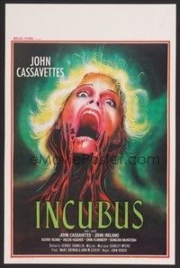 5s436 INCUBUS Belgian '81 John Cassavetes, wild horror artwork of bloody screaming woman!