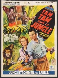 5s439 JUNGLE DRUMS OF AFRICA Belgian '52 Clayton Moore with gun & Phyllis Coates, entire serial!