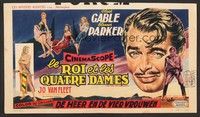 5s440 KING & FOUR QUEENS Belgian '57 different art of Clark Gable, Eleanor Parker & sexy babes!