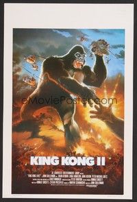 5s441 KING KONG LIVES Belgian '86 great artwork of huge unhappy ape attacked by army!