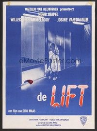 5s448 LIFT Belgian '84 De Lift, wild horror art of little girl & corpse in elevator!