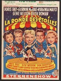 5s473 STARLIFT Belgian '53 wacky art of Gary Cooper, James Cagney, Doris Day, Virginia Mayo!