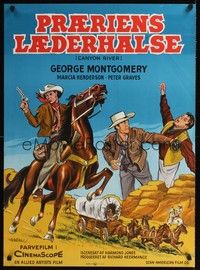 5s628 CANYON RIVER Danish '56 cool Wenzel artwork of cowboy George Montgomery in a killer land!