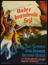 5s634 DAMN THE DEFIANT Danish '62 art of Alec Guinness & Dirk Bogarde, a bloody mutiny!
