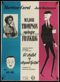 5s646 FRENCH, THEY ARE A FUNNY RACE Danish '55 Preston Sturges, Martine Carol, Rytter artwork!