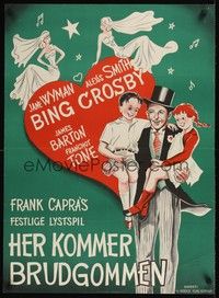 5s657 HERE COMES THE GROOM Danish '51 great art of Bing Crosby carrying children, Frank Capra!