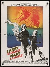 5s521 DIRTY MARY CRAZY LARRY French 23x32 '74 different art of Peter Fonda & George by Ferracci!
