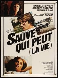 5s531 EVERY MAN FOR HIMSELF French 23x32 '80 Jean-Luc Godard, Isabelle Huppert, Nathalie Baye!