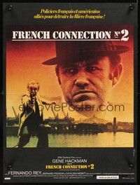 5s535 FRENCH CONNECTION II French 23x32 '75 John Frankenheimer, Gene Hackman, Ferracci art!