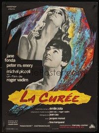 5s537 GAME IS OVER French 23x32 '67 Roger Vadim's La Curee, Jane Fonda, Peter McEnery, cool art!
