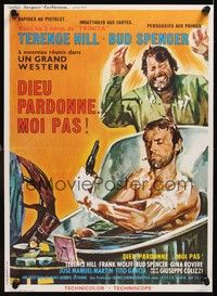 5s540 GOD FORGIVES I DON'T French 23x32 '72 wacky art of Terence Hill in bath, Bud Spencer!