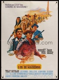 5s563 MacKENNA'S GOLD French 23x32 '69 Gregory Peck, Omar Sharif, Telly Savalas & Julie Newmar!