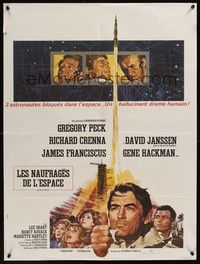 5s565 MAROONED French 23x32 '70 Gregory Peck, Gene Hackman, great Terpning cast & rocket art!