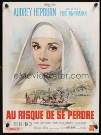 5s575 NUN'S STORY French 23x32 R60s great Mascii art of religious missionary Audrey Hepburn!