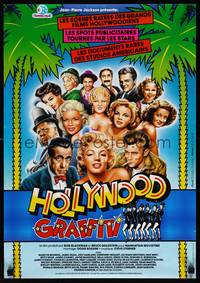 5s503 HOLLYWOOD OUT-TAKES French 15x21 '83 art of Monroe, Bogart, Dean & top stars by Gilbert Mace