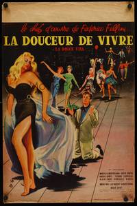 5s504 LA DOLCE VITA French 15x21 '61 Federico Fellini, Marcello Mastroianni, sexy Anita Ekberg!