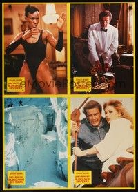 5s277 VIEW TO A KILL German LC poster '85 Roger Moore as James Bond 007, Grace Jones!
