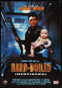 5s028 HARD BOILED Spanish '95 John Woo, great image of Chow Yun-Fat holding gun and baby!