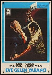 5s054 PRIME CUT Turkish '72 Lee Marvin fights Gene Hackman w/cleaver!