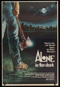 5t198 ALONE IN THE DARK 1sh '82 great D.F. Henderson axe murderer horror art!