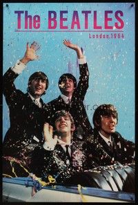 5t576 BEATLES LONDON, 1964 commercial poster '88 John Lennon, Paul McCartney, Harrison, Starr!