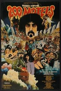 5t242 200 MOTELS glossy special 22x33 '71 directed by Frank Zappa, rock 'n' roll, wild artwork!