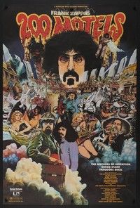 5t243 200 MOTELS matte special 22x33 '71 directed by Frank Zappa, rock 'n' roll, wild artwork!
