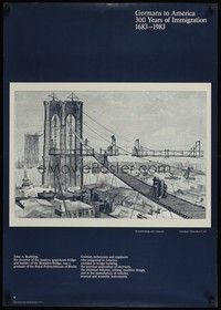 5t079 GERMANS TO AMERICA 300 YEARS OF IMMIGRATION style 9 German '83 art of the Brooklyn Bridge!