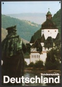 5t064 BUNDESREUBLIK DEUTSCHLAND German travel '80s cool image of the castle Pfalz in Kaub!