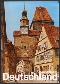 5t065 BUNDESREUBLIK DEUTSCHLAND German travel '80s cool image of the streets of Rothenburg!