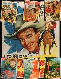 5v006 LOT OF 7 INCOMPLETE WESTERN THREE-SHEETS lot '40-'55 Gay Ranchero with Roy Rogers + more!