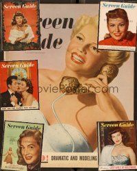5v020 LOT OF 6 SCREEN GUIDE MAGAZINES lot '47-'48 Ava Gardner, Rita Hayworth, Paulette Goddard