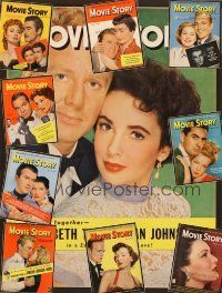 5v022 LOT OF 10 MOVIE STORY MAGAZINES lot '49-'50 great images of top romantic couples, Darnell!