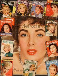5v026 LOT OF 12 MOTION PICTURE MAGAZINES lot '52-'53 Liz Taylor, Janet Leigh, Ava Gardner + more!