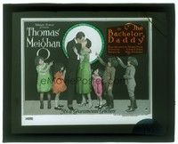 5v160 BACHELOR DADDY glass slide '22 Thomas Meighan kisses Leatrice Joy as five kids watch!