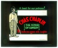 5v164 CHARLIE CHAPLIN glass slide '20s the King of Comedy will make you scream with laughter!
