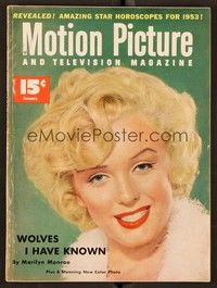 5v117 MOTION PICTURE magazine January 1953 Marilyn Monroe on wolves she has known!