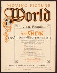 5v029 MOVING PICTURE WORLD exhibitor magazine Nov 26, 1921 112,625 saw The Sheik in 7 days in NYC!