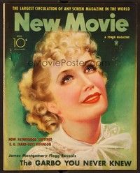 5v074 NEW MOVIE MAGAZINE magazine April 1935 great artwork of Miriam Hopkins by Gene Rex!