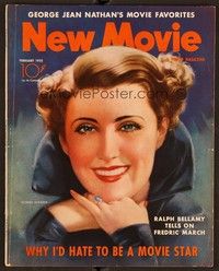 5v072 NEW MOVIE MAGAZINE magazine February 1935 artwork of pretty Norma Shearer by Gene Rex!