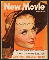 5v071 NEW MOVIE MAGAZINE magazine January 1935 wonderful art of Carole Lombard by Gene Rex!