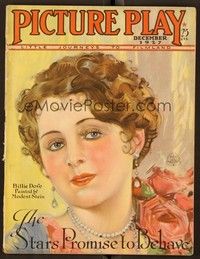 5v058 PICTURE PLAY magazine December 1927 artwork portrait of Billie Dove by Modest Stein!