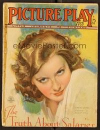 5v057 PICTURE PLAY magazine November 1927 wonderful artwork of Greta Garbo by Modest Stein!